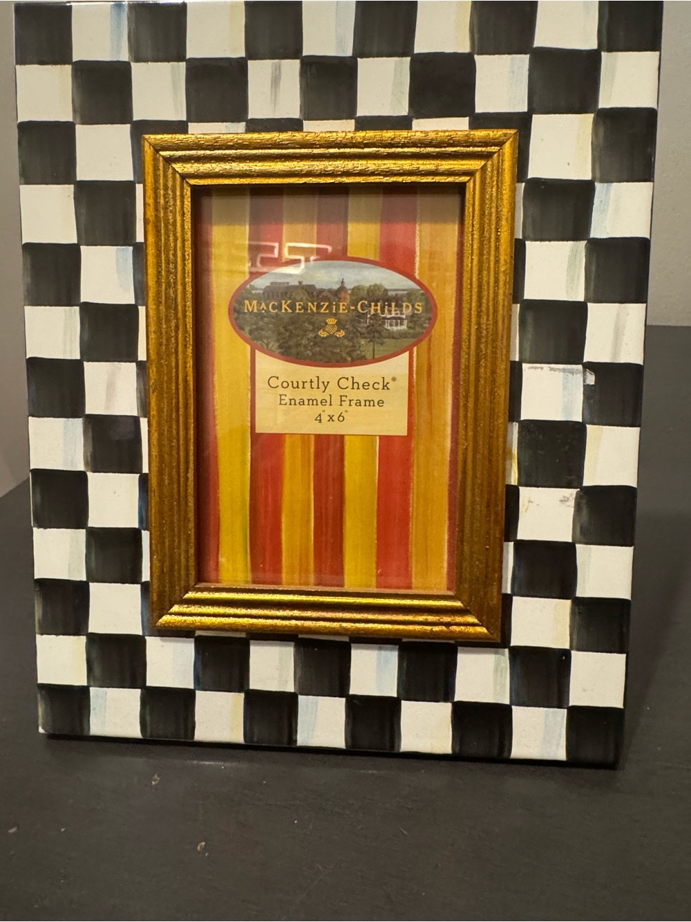 MacKenzie-Childs Courtly Check Enamel Frame 4 x 6